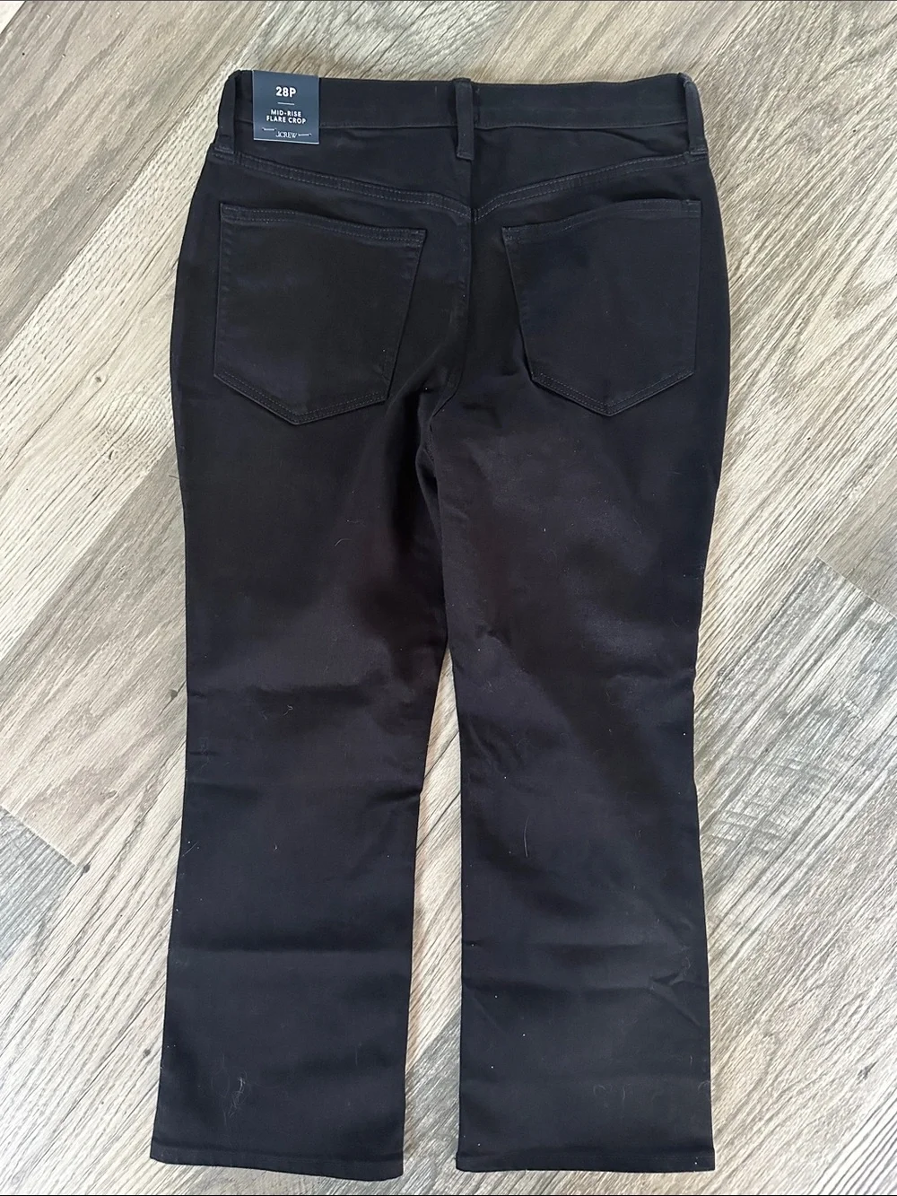 J Crew NWT mid-rise‎ flare crop all day stretch black womens  size 28P